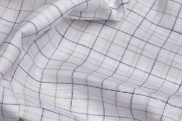 100% Linen, Yarn Dyed, Plain,White And Blue and Beige Men And Women, Unstitched Shirting Or Top Fabric