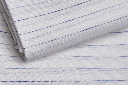 100% Linen, Yarn Dyed, Plain,White And Blue And Turq Men And Women, Unstitched Shirting Or Top Fabric