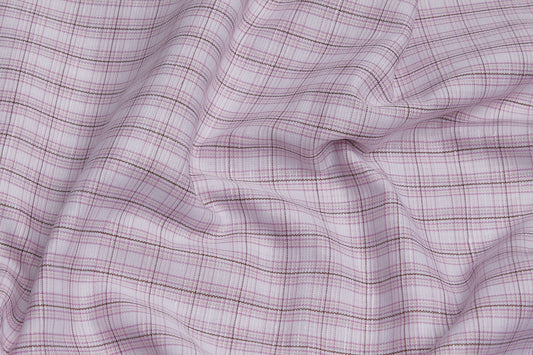 Linen Cotton Blend, Yarn Dyed Checks, Plain,White And Pink And BrownMen And Women, Unstitched Shirting Or Top Fabric