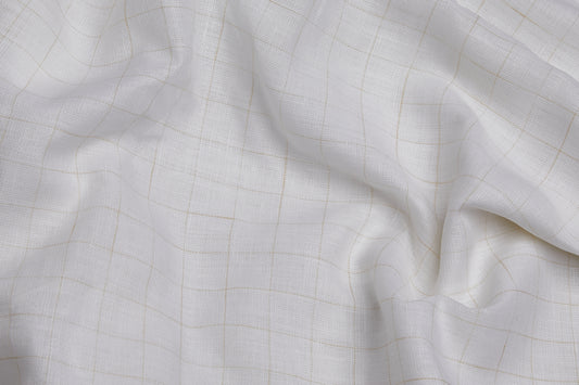 100% Linen, Yarn Dyed, Plain,Off White And Brown Men And Women, Unstitched Shirting Or Top Fabric