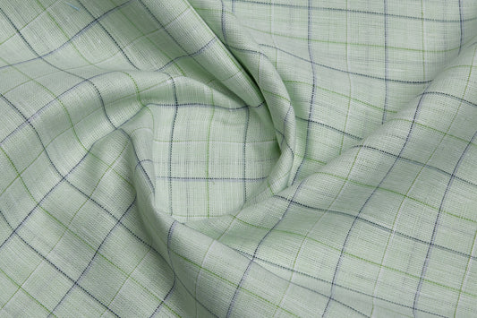 100% Linen, Yarn Dyed, Plain,Pista And Blue Men And Women, Unstitched Shirting Or Top Fabric