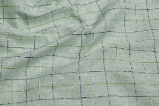 100% Linen, Yarn Dyed, Plain,Pista And Blue Men And Women, Unstitched Shirting Or Top Fabric