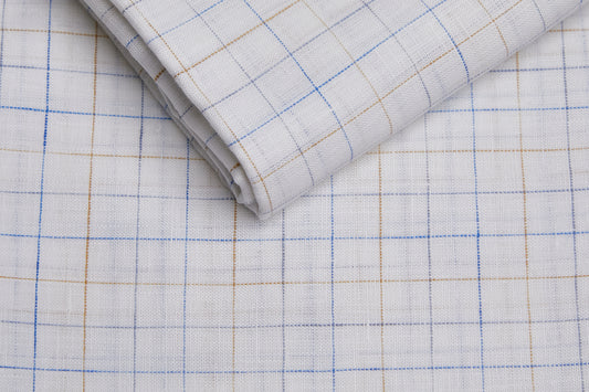 100% Linen,Bleach White,Plain,White And Blue and Brown Men And Women, Unstitched Shirting Or Top Fabric