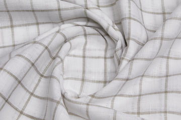 100% Linen, Yarn Dyed, Plain,White And Brown Men And Women, Unstitched Shirting Or Top Fabric