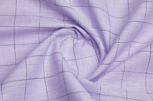 100% Linen, Yarn Dyed, Plain,Lavender And Black Men And Women, Unstitched Shirting Or Top Fabric