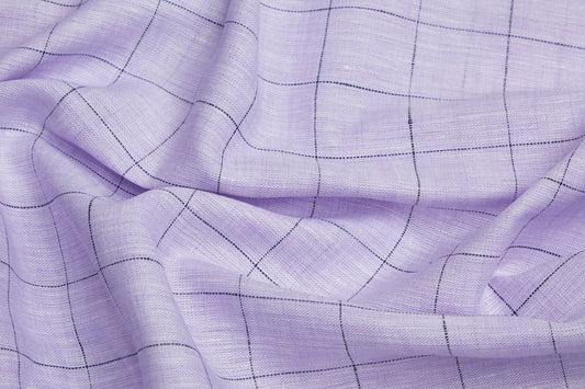 100% Linen, Yarn Dyed, Plain,Lavender And Black Men And Women, Unstitched Shirting Or Top Fabric