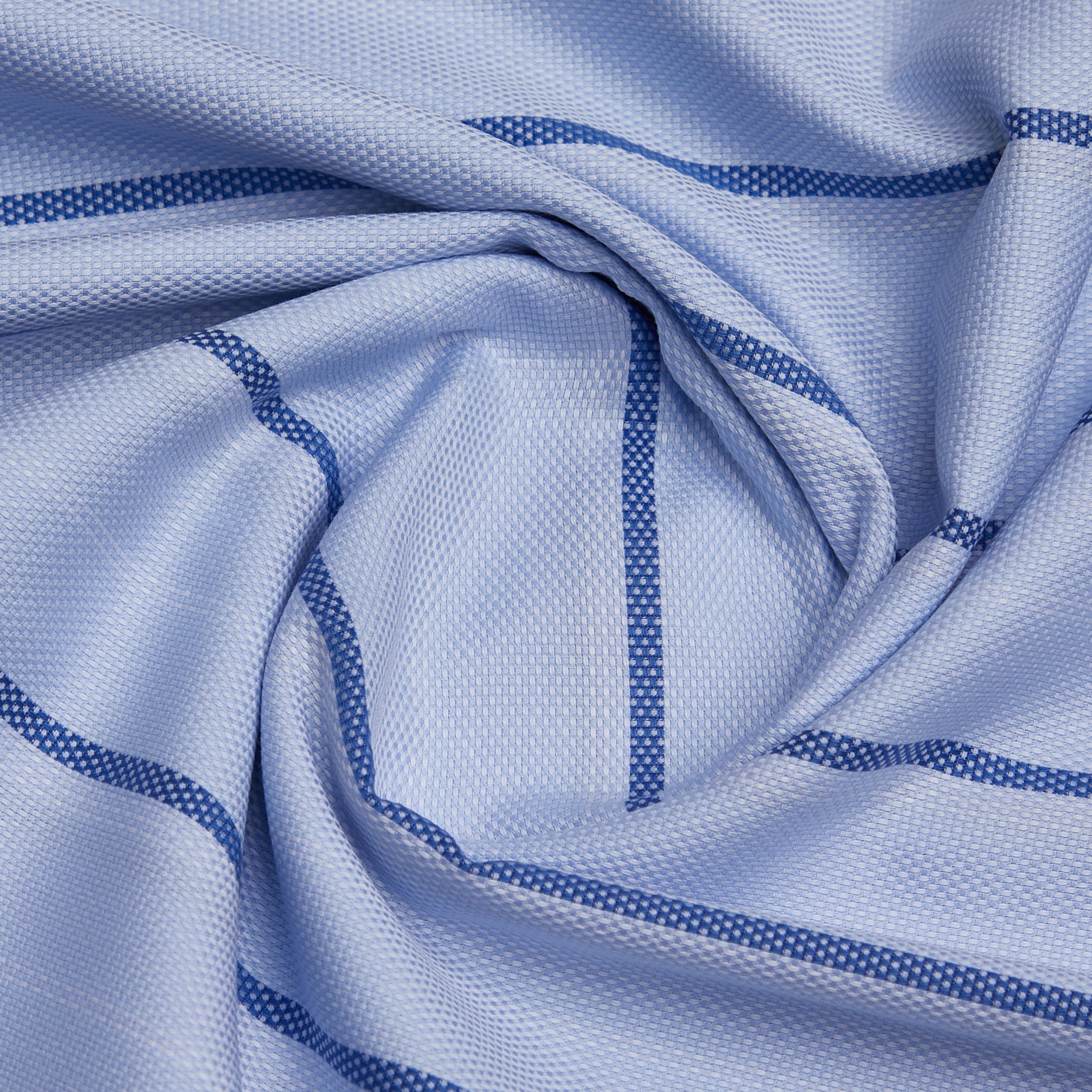 100% Giza Cotton, Yarn Dyed Checks, Dobby,Sky Blue,Men And Women, Unstitched Shirting Or Top Fabric