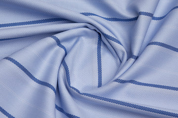 100% Giza Cotton, Yarn Dyed Checks, Dobby,Sky Blue,Men And Women, Unstitched Shirting Or Top Fabric