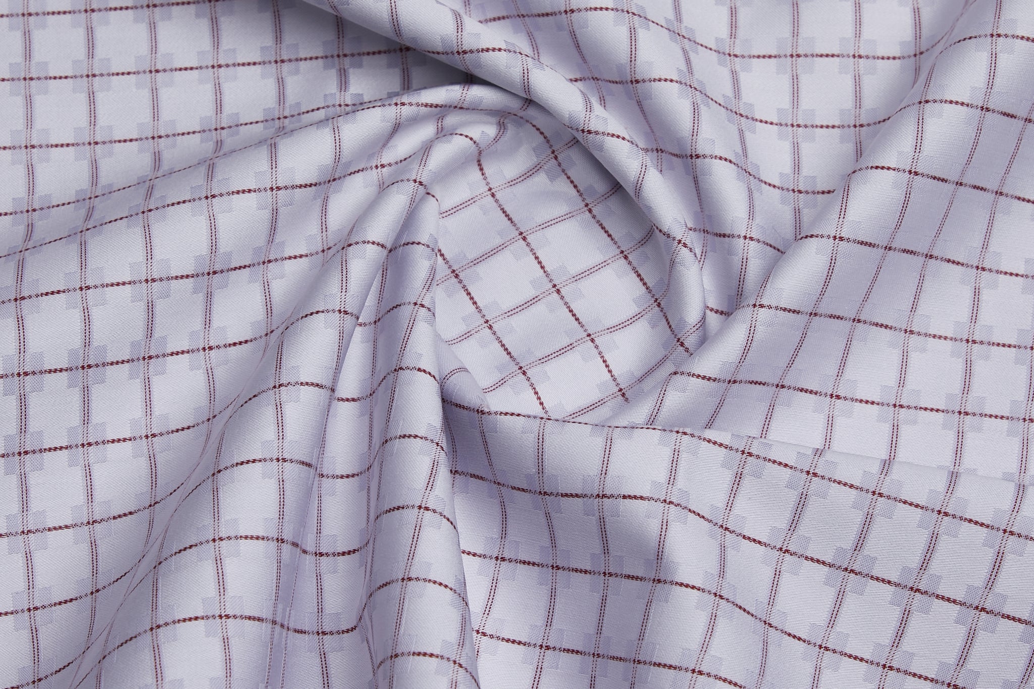 100% Giza Cotton, Yarn Dyed Checks, Dobby,White And Blue,Men And Women, Unstitched Shirting Or Top Fabric