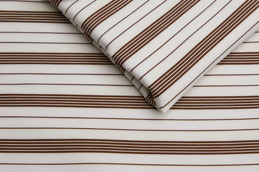 100% Giza Cotton, Yarn Dyed Stripe, Plain,Whie And Brown,Men And Women, Unstitched Shirting Or Top Fabric