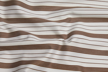 100% Giza Cotton, Yarn Dyed Stripe, Plain,Whie And Brown,Men And Women, Unstitched Shirting Or Top Fabric