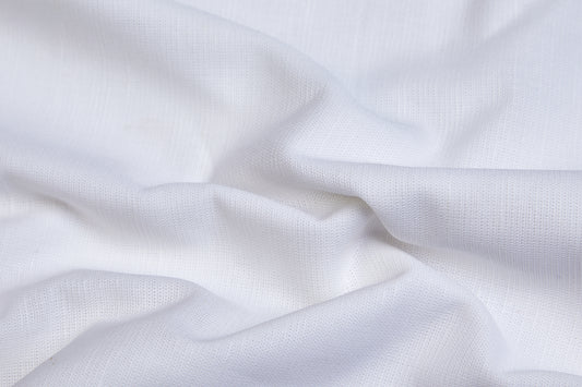 Linen Cotton Blend ,Bleach White, Plain, White, Solid, Men And Women, Unstitched Shirting Or Top Fabric