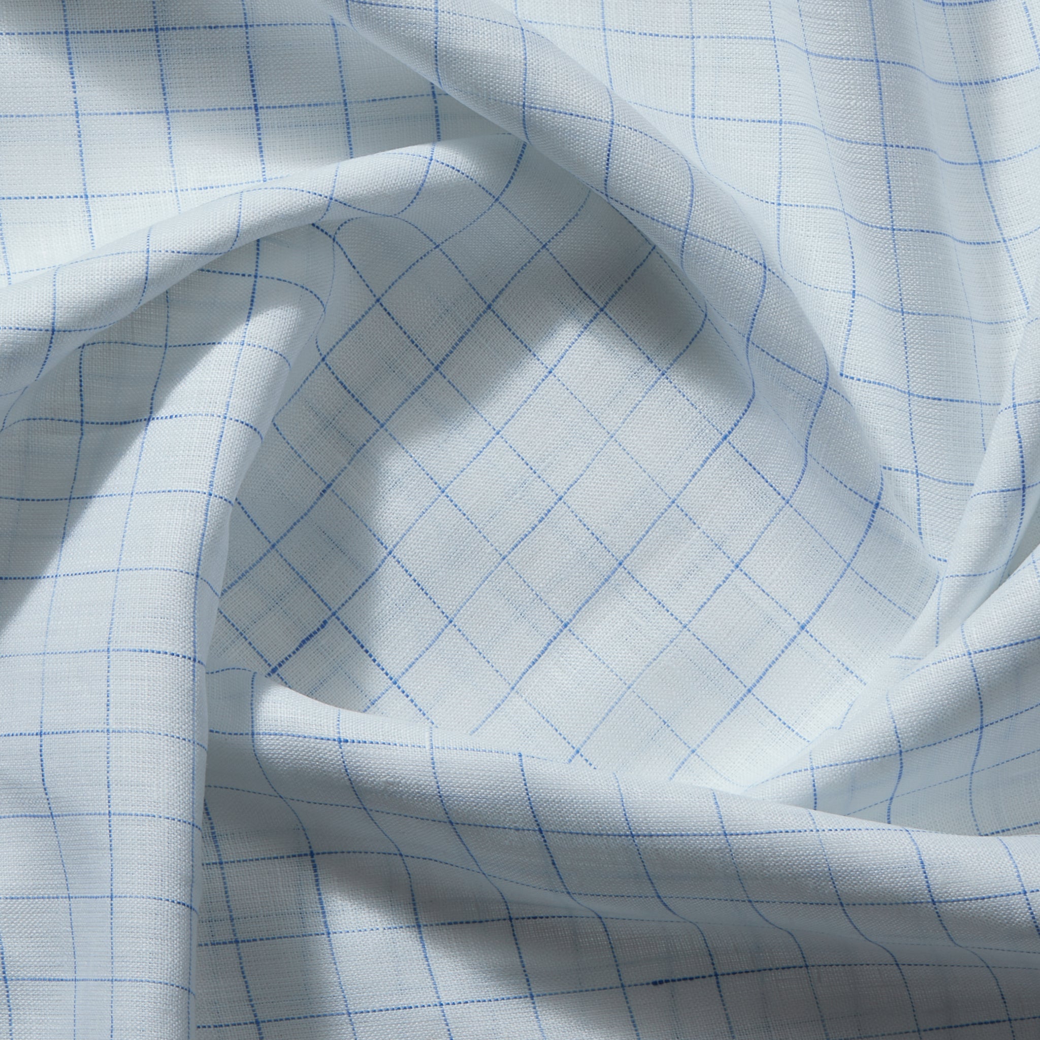 100% Linen, Yarn Dyed, Plain,White And Blue Men And Women, Unstitched Shirting Or Top Fabric