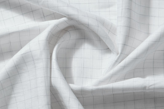 100% Linen, Yarn Dyed, Plain,White And Light Grey Men And Women, Unstitched Shirting Or Top Fabric