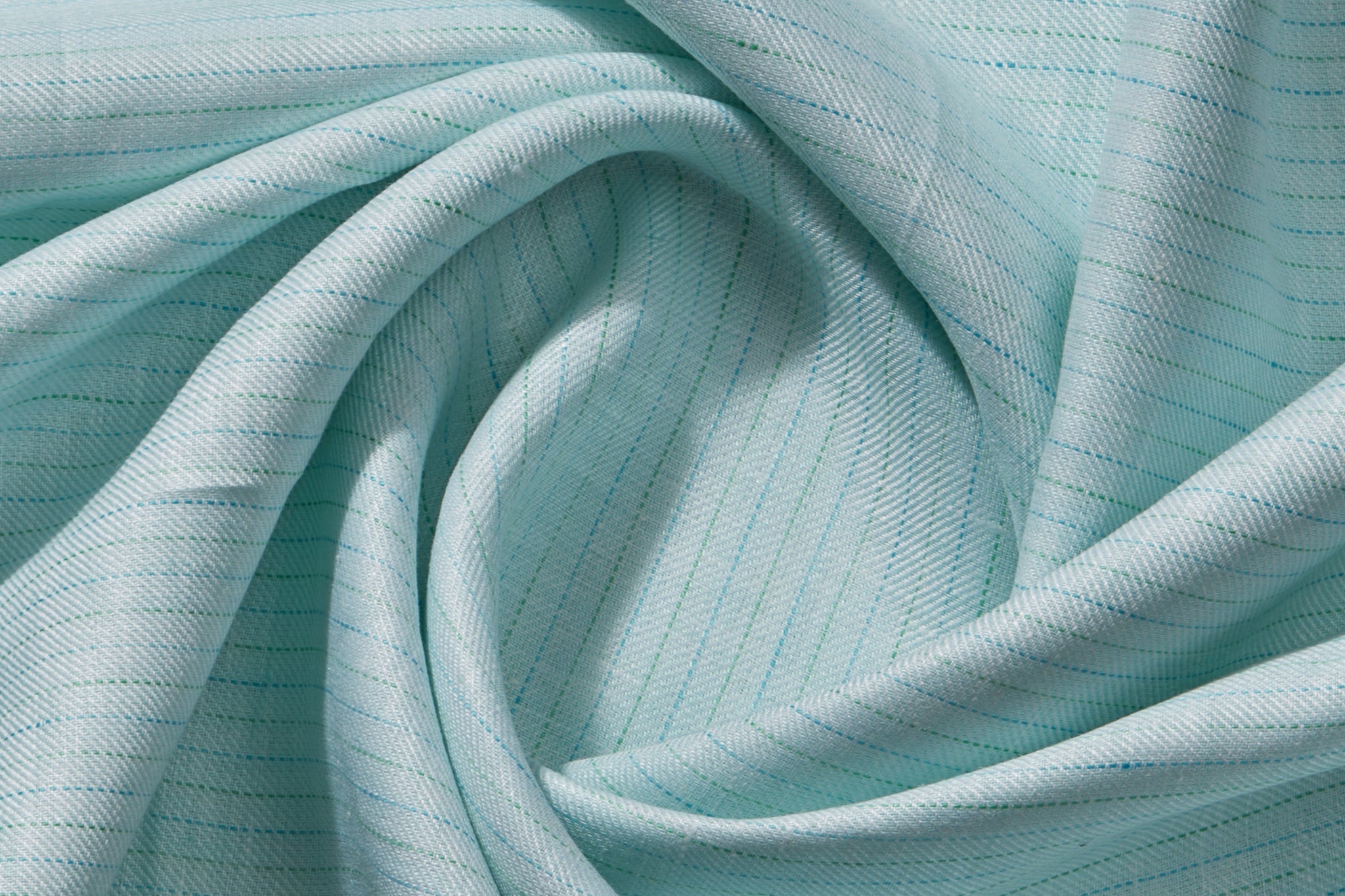 100% Linen, Yarn Dyed, Twill,Sky Blue And Green Men And Women, Unstitched Shirting Or Top Fabric