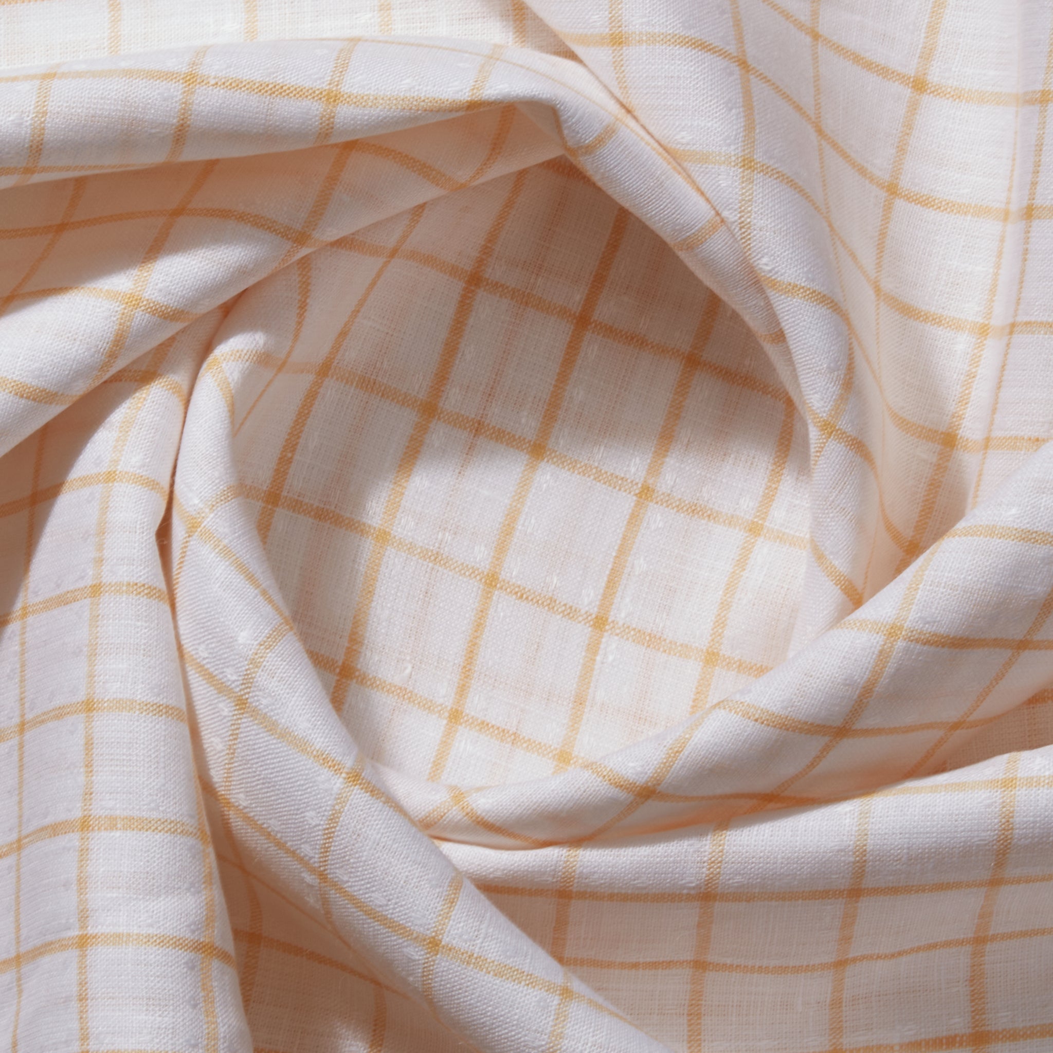 100% Linen, Yarn Dyed, Plain,White And Orange Men And Women, Unstitched Shirting Or Top Fabric