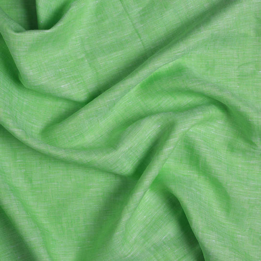 100% Linen, Yarn Dyed, Plain,Light P Green, Men And Women, Unstitched Shirting Or Top Fabric